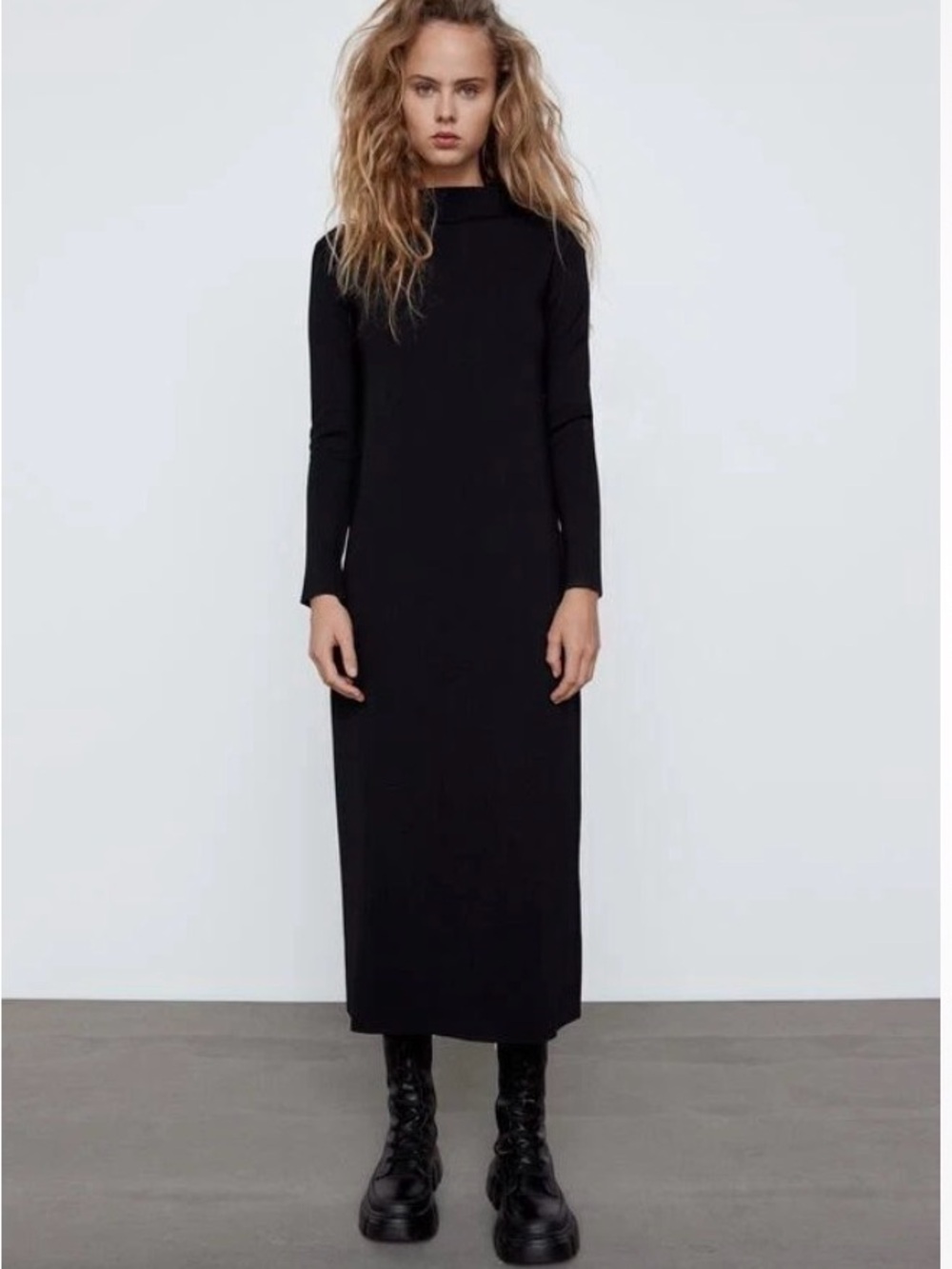 NWT ZARA LIMITED EDITION WOMAN’S HIGH NECK   DRESS BLACK 6873/160 sz S